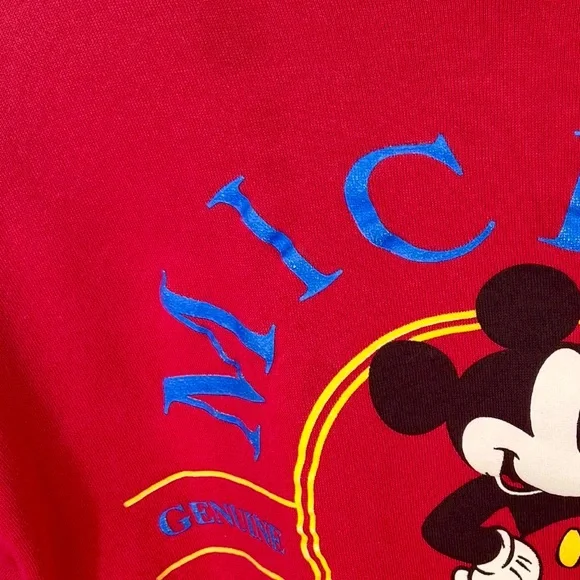 Disney Mickey Unlimited Jerry Leigh Sweatshirt XL Red Vintage 90s Tultex - Picture 9 of 10